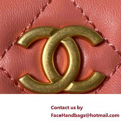 Chanel Shiny Crumpled Lambskin  &  Gold-Tone Metal Hobo Handbag AS4378 Pink 2023